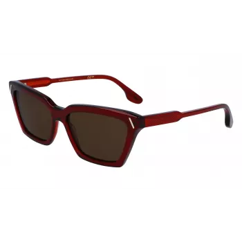 Victoria Beckham VB661S5716610 Damen eckige Acetat-Sonnenbrille - Red Havana 57mm