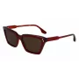 Victoria Beckham VB661S5716610 Damen eckige Acetat-Sonnenbrille - Red Havana 57mm