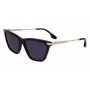 Victoria Beckham VB663S-001 Damen-Sonnenbrille - Schwarzer Acetatrahmen, graue Polycarbonatgläser, 57/15/140 mm