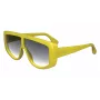 Victoria Beckham VB664S-709 Damen eckige Sonnenbrille, goldfarbener Metallrahmen, braune Verlaufsgläser, 61 mm