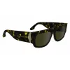 Victoria Beckham VB666S Sonnenbrille Damen Schwarz Acetat Eckiges Gestell Graue Gläser 55mm