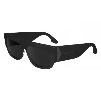 Victoria Beckham VB666S5516001 Damen eckige Sonnenbrille - Schwarzer Acetatrahmen, schwarze Polycarbonatgläser, 55/16/145 mm