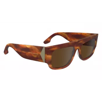 Victoria Beckham VB666S5516223 Damen eckige Sonnenbrille - Braun Havana Acetatrahmen mit braunen Gradientengläsern - 55/16/145 mm