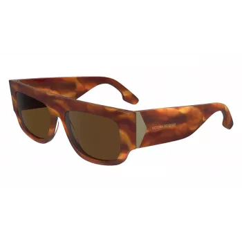 Victoria Beckham VB666S5516223 Damen eckige Sonnenbrille - Braun Havana Acetatrahmen mit braunen Gradientengläsern - 55/16/145 mm