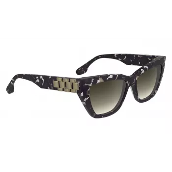 Victoria Beckham VB668S5516010 Damen eckige Sonnenbrille - Schwarzer Acetatrahmen, graue CR-39-Gläser, 55 mm
