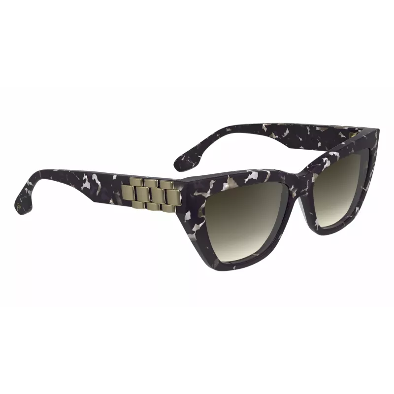 Victoria Beckham VB668S5516010 Damen eckige Sonnenbrille - Schwarzer Acetatrahmen, graue CR-39-Gläser, 55 mm