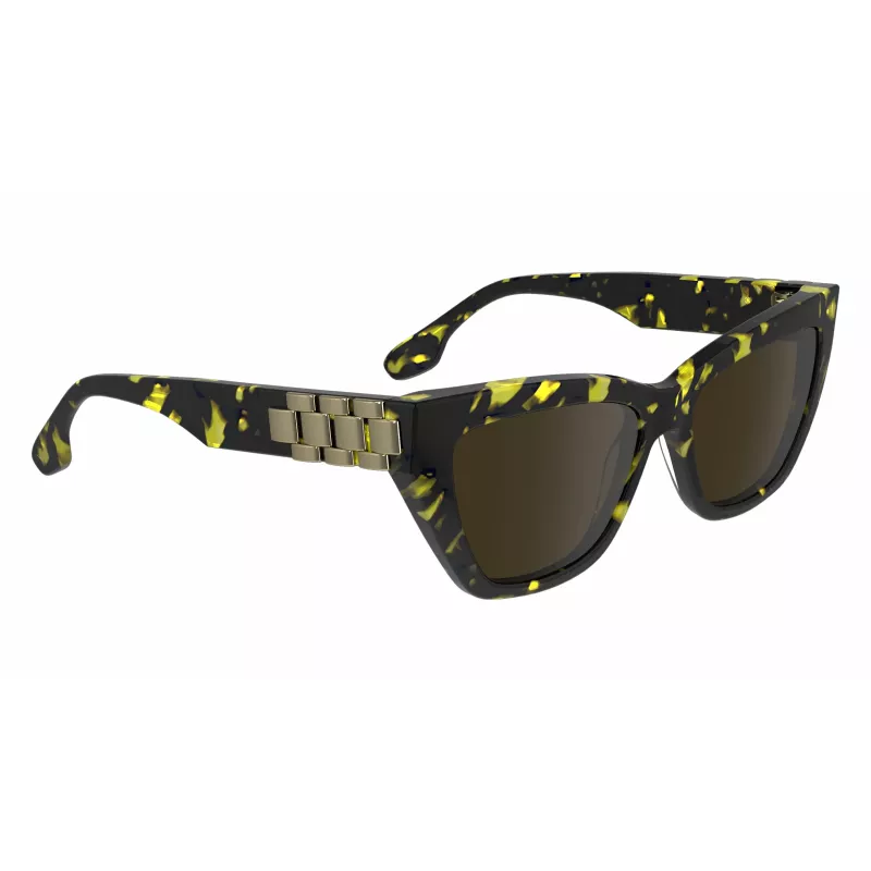 Victoria Beckham VB668S5516012 Damen eckige Sonnenbrille Schwarz Acetat Graue Gläser 55/16/145 mm