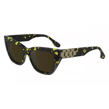 Victoria Beckham VB668S5516012 Damen eckige Sonnenbrille Schwarz Acetat Graue Gläser 55/16/145 mm
