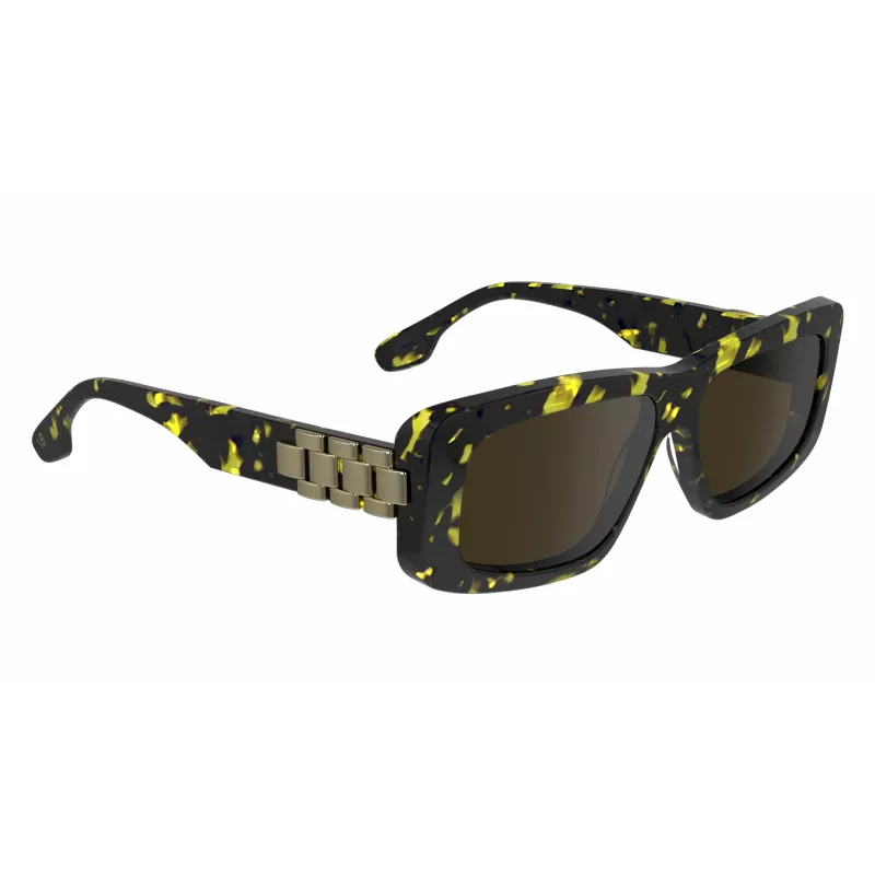 Victoria Beckham VB669S5513012 Damen eckige Acetat-Sonnenbrille - Schwarz/Grau - 55/13/145 mm