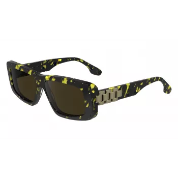 Victoria Beckham VB669S5513012 Damen eckige Acetat-Sonnenbrille - Schwarz/Grau - 55/13/145 mm