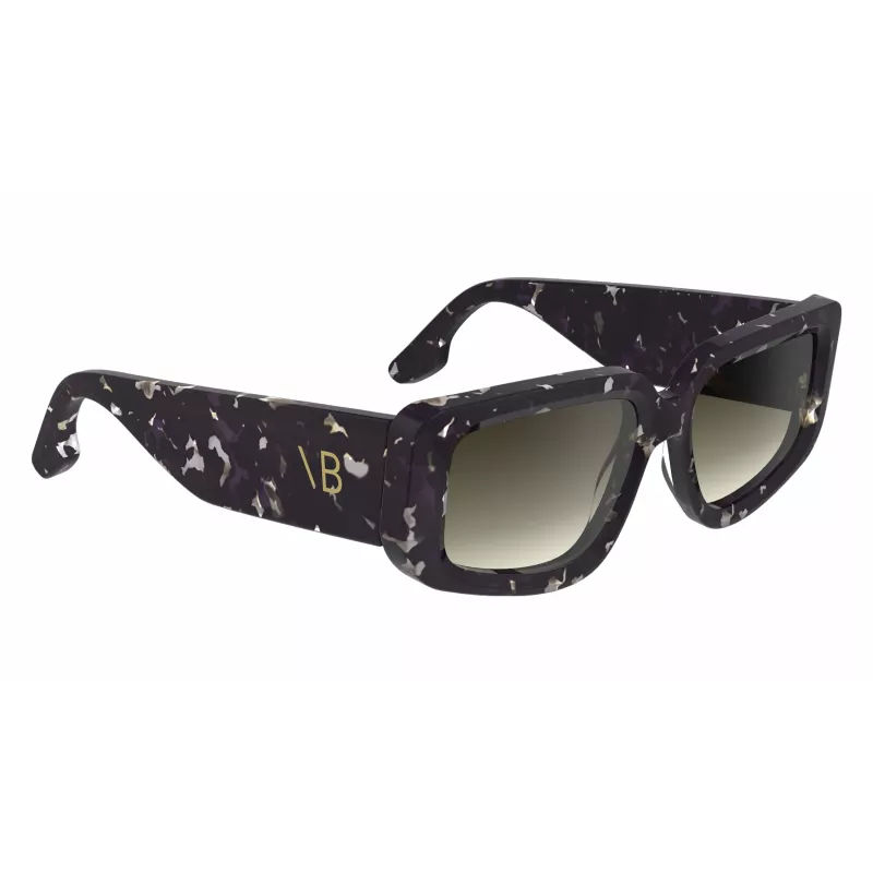 Victoria Beckham VB670S-010 Damen übergroße eckige Sonnenbrille Schwarzes Acetat Graues Glas 54mm