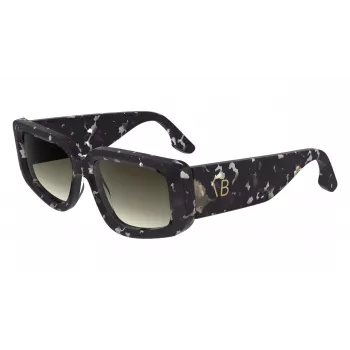 Victoria Beckham VB670S-010 Damen übergroße eckige Sonnenbrille Schwarzes Acetat Graues Glas 54mm