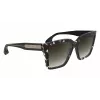 Victoria Beckham VB672S5715010 Damen übergroße eckige Sonnenbrille - Schwarzer Acetatrahmen, graue Polycarbonat-Gläser, 57/15/140 mm