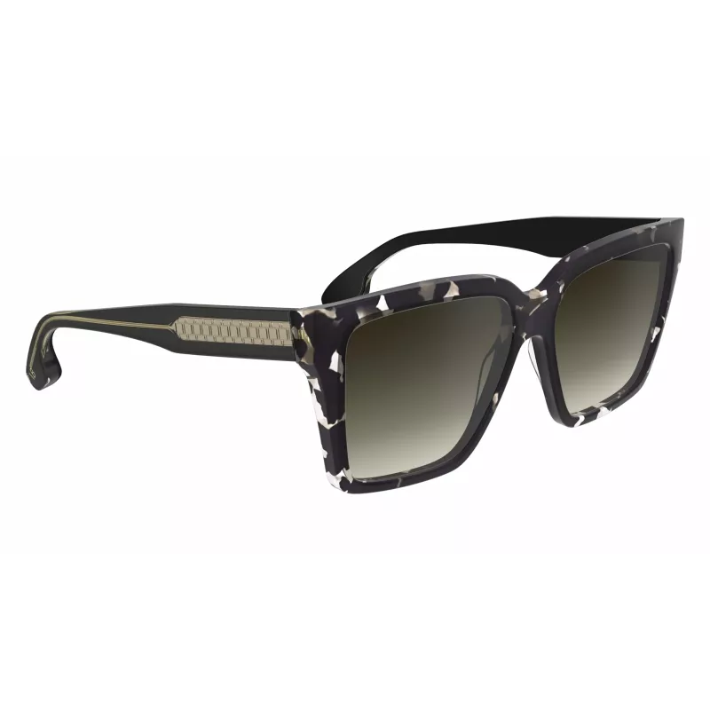 Victoria Beckham VB672S5715010 Damen übergroße eckige Sonnenbrille - Schwarzer Acetatrahmen, graue Polycarbonat-Gläser, 57/15/140 mm