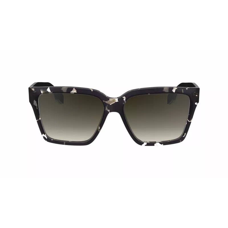 Victoria Beckham VB672S5715010 Damen übergroße eckige Sonnenbrille - Schwarzer Acetatrahmen, graue Polycarbonat-Gläser, 57/15/140 mm