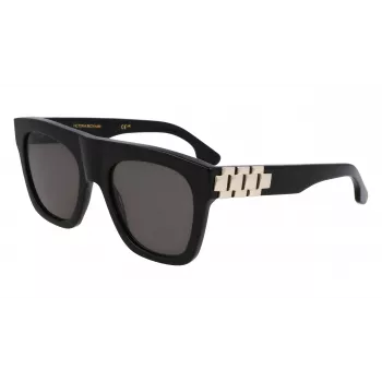 Victoria Beckham VB675S5220001 Damen-Sonnenbrille - Schwarzer Acetatrahmen, graue Polycarbonatgläser, 52 mm