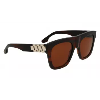 Victoria Beckham VB675S5220227 Damen übergroße eckige Sonnenbrille, Dark Havana, Verlaufsgläser Grau, 52 mm