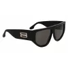 Victoria Beckham VB676S 5514001 Damen-Sonnenbrille, eckig, schwarzes Acetat, dunkelgraue Gläser, 55/14/145 mm, UV400