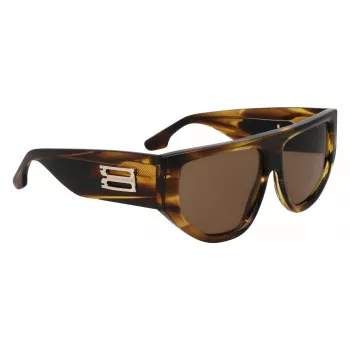 Victoria Beckham VB676S Damen-Sonnenbrille - Havanna-Braun Acetatrahmen mit braunen Gradientengläsern - 55/14/145 mm