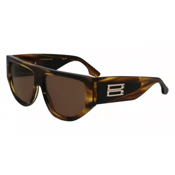 Victoria Beckham VB676S Damen-Sonnenbrille - Havanna-Braun Acetatrahmen mit braunen Gradientengläsern - 55/14/145 mm