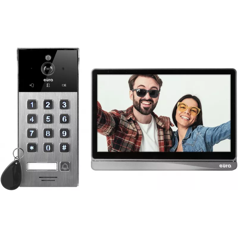 Video-Türklingel EURA VDP-30C5 Tuya, 1080p, Wi-Fi, Zwei-Wege-Audio, PIR-Bewegungserkennung, Nachtsicht, IP54, kabelloser Gong