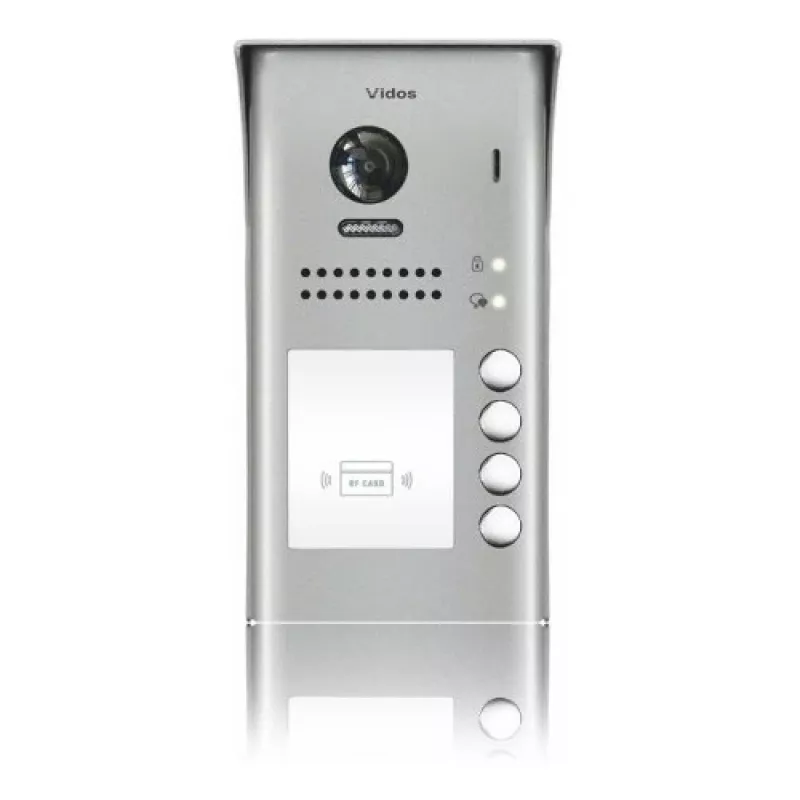 VIDOS Duo S1104A Vier-Familien-Türstation, Edelstahl, Aufputzmontage, 2-Draht, IP65