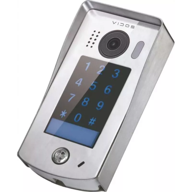 VIDOS DUO S1301D Gate Station - 2-Draht Außen-Türklingel mit 2,0 MP Kamera, 170° Weitwinkelobjektiv, IR-Nachtsicht, Edelstahl, Silber
