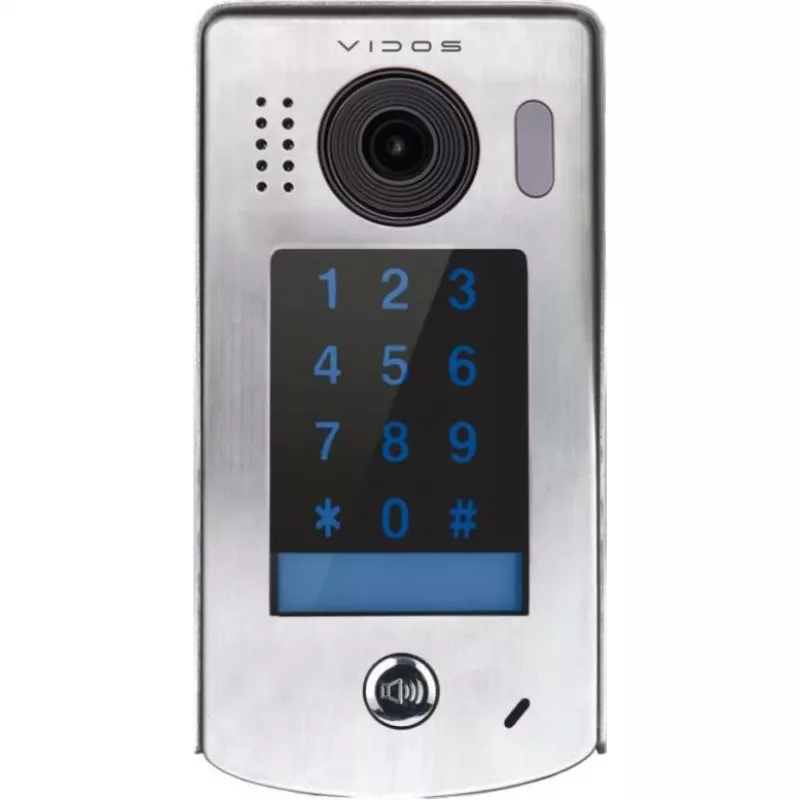 VIDOS DUO S1301D Gate Station - 2-Draht Außen-Türklingel mit 2,0 MP Kamera, 170° Weitwinkelobjektiv, IR-Nachtsicht, Edelstahl, Silber