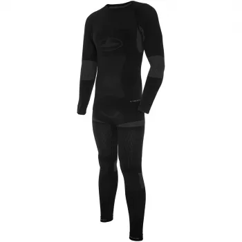 Viking Dante Herren Thermoaktiv-Unterwäsche-Set Schwarz-Grau 2XL