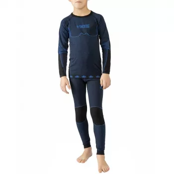 Viking Riko Thermounterwäsche-Set für Kinder Schwarz-Blau 116-128 cm