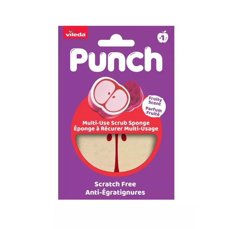 Vileda Punch Allzweck-Schwamm – Apfel, 1 Stück