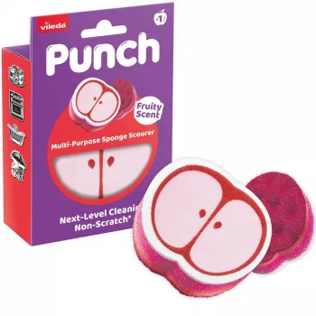 Vileda Punch Allzweck-Schwamm – Apfel, 1 Stück