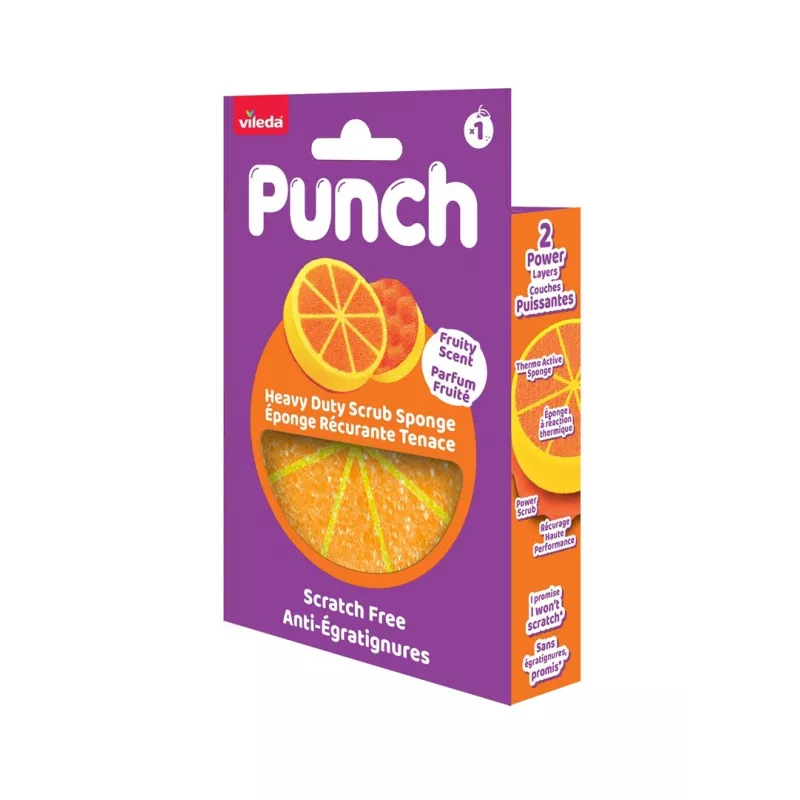 Vileda Punch Strong Orange Scheuerschwamm, 1 Stück