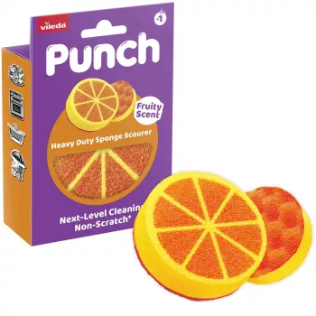 Vileda Punch Strong Orange Scheuerschwamm, 1 Stück