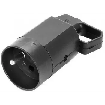 VIPLAST 315-05 Aufputz-Steckdose mit Schutzkontakt, 2P+Z, 16A, 250V, IP20, Schwarz
