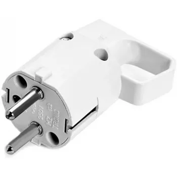 VIPLAST 325-01 Uni-Schuko-Stecker mit Griffring, 16A 250V, IP20, Weiß