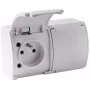 VIPLAST KOALA 162-01 Doppelsteckdose mit Schutzkontakt und Klappdeckel, Typ E 16A 250V, IP44 Weiß