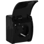 VIPLAST KOALA Aufputz-Einzelsteckdose mit Schutzkontakt und Klappdeckel, Schwarz, IP44, 16A, 250V, 2P+E