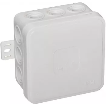 VIPLAST V5 Klik Aufputz-Abzweigdose, leer, 12 Kabeleinführungen, IP54, Weiß, 75x75x41 mm, 035-01