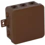 VIPLAST V7 Click Aufputz-Abzweigdose, 12 Einführungen, Braun, IP54, 100x100x41mm, 037-02