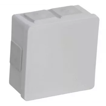 VIPLAST VP-02 Aufputz-Leergehäuse, 6 Kabeleinführungen, Schnappdeckel, IP55, Weiß, 86x86x40mm