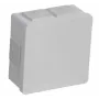 VIPLAST VP-02 Aufputz-Leergehäuse, 6 Kabeleinführungen, Schnappdeckel, IP55, Weiß, 86x86x40mm