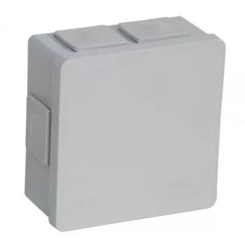 VIPLAST VP-02 Aufputz-Gehäuse, 6 Kabeleinführungen, IP55, Grau, 86x86x40mm