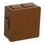 VIPLAST VP-02 Unterputz-Abzweigdose, 6 Kabeleinführungen, Schnappdeckel, Braun, IP55, 86x86x40 mm