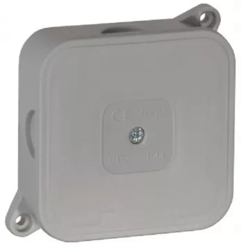 VIPLAST VP-2 Unterputz-Abzweigdose, leer, 4 Kabeleinführungen, IP44, Grau, 85x85x35mm