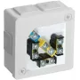 VIPLAST VP-22 Aufputz-Abzweigdose mit Klemmen, 6 Kabeleinführungen, Weiß, IP55, 86x86x40 mm