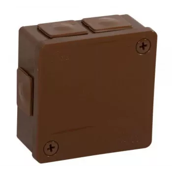 VIPLAST VP-22 Unterputz- und Aufputz-Klemmkasten, 6 Kabeleinführungen, Braun, IP55, 86x86x40mm