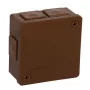 VIPLAST VP-22 Unterputz- und Aufputz-Klemmkasten, 6 Kabeleinführungen, Braun, IP55, 86x86x40mm