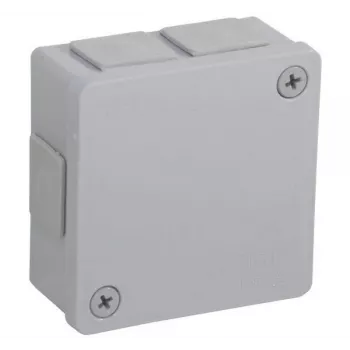 VIPLAST VP-22 Aufputz-Abzweigdose, 6 Kabeleinführungen, leer, grau, IP55, 86x86x40 mm