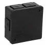 VIPLAST VP-22 Aufputz-Abzweigdose mit Klemmen, 6 Kabeleinführungen, IP55, Schwarz, 86x86x40 mm